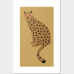 Funny leopard sunglasses animal print Posters and Art